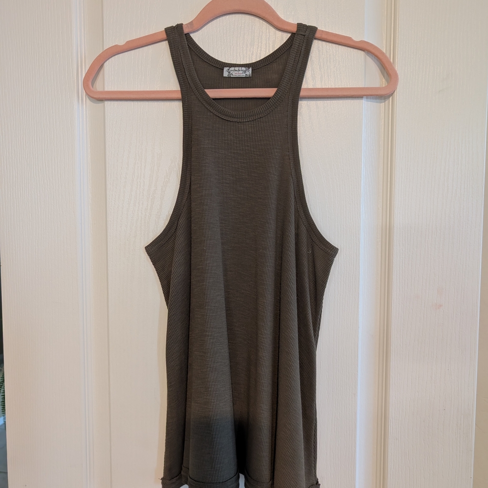 Free People Olive Tank Top